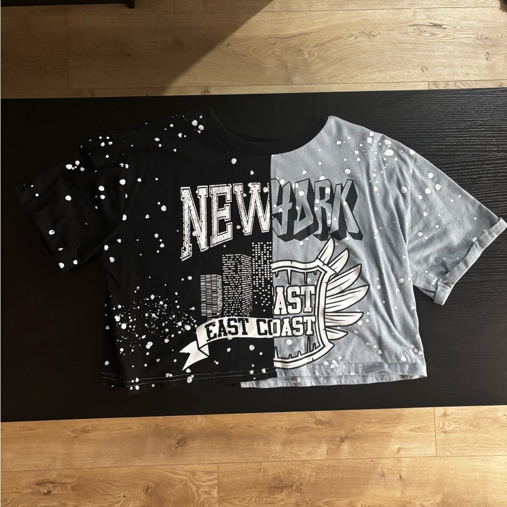 CHEMISTRY cropped splatter tee